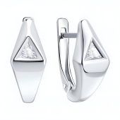 Серьги из серебра с фианитами