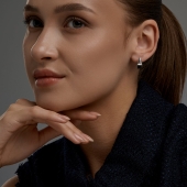 Серьги из серебра с фианитами