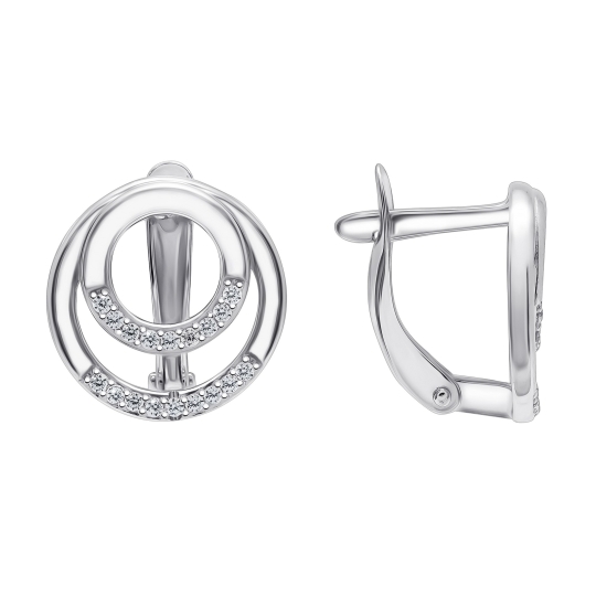 Серьги из серебра с бриллиантами