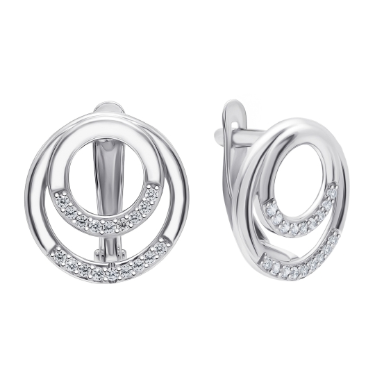 Серьги из серебра с бриллиантами