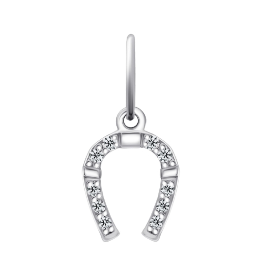 Подвеска из серебра с агатом и фианитами