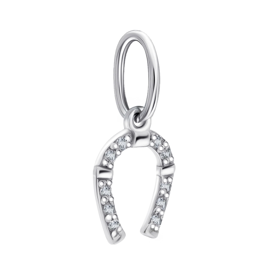 Подвеска из серебра с агатом и фианитами