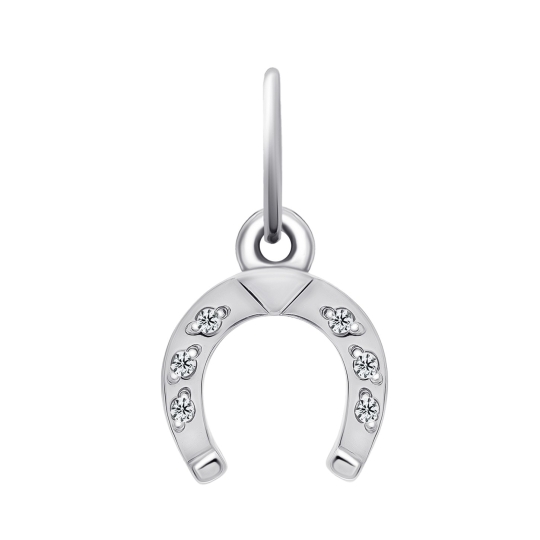 Подвеска-шарм из серебра с  фианитами
