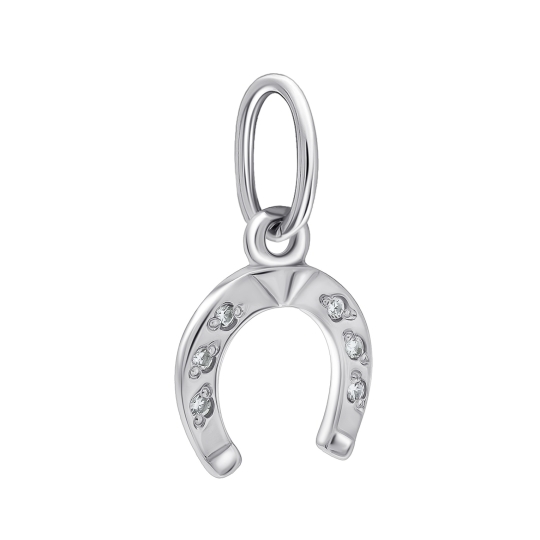 Подвеска-шарм из серебра с  фианитами
