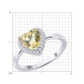 Кольцо из серебра с фианитами