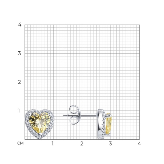 Серьги из серебра с фианитами