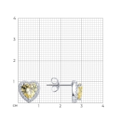 Серьги из серебра с фианитами