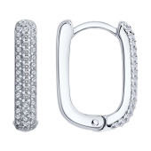 Серьги из серебра с фианитами