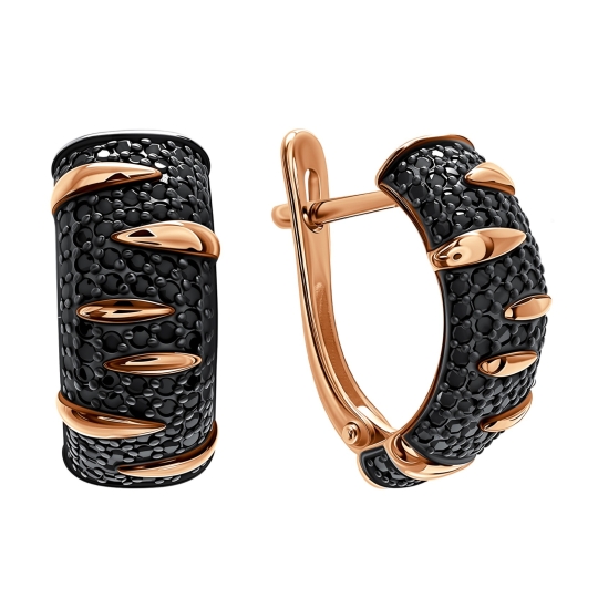 Серьги из золота с бриллиантами и танзанитами