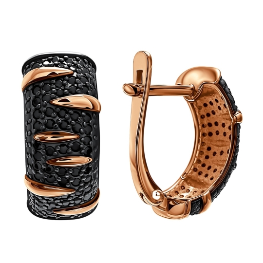 Серьги из золота с бриллиантами и танзанитами