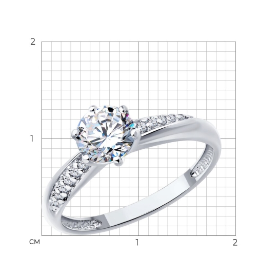 Серьги из серебра с фианитами