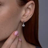 Серьги из серебра с фианитами