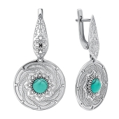 Серьги из серебра с бирюзой