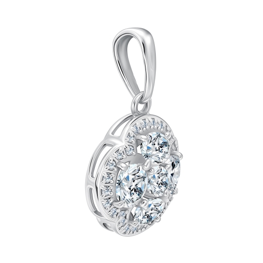 Подвеска из серебра с позолотой и фианитами 