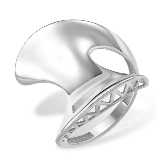 Кольцо из серебра с ювелирным кристаллом и фианитами