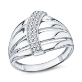 Кольцо из серебра с фианитами