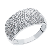 Кольцо из серебра с фианитами