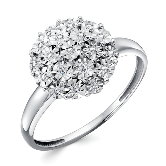 Кольцо из золота с бриллиантами и "танцующим" бриллиантом