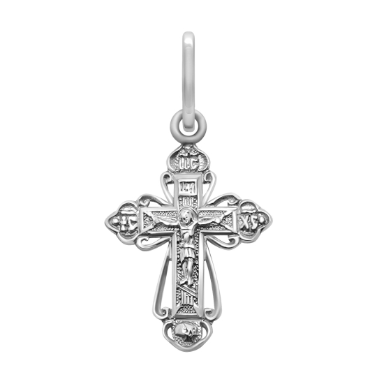 Подвеска-крест из серебра с чернением