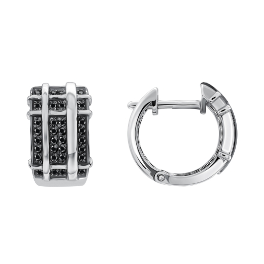 Серьги из серебра с фианитами "Звезды"