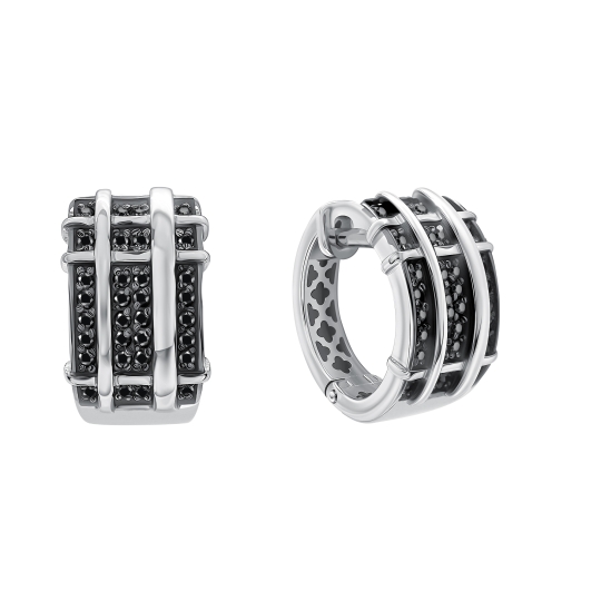 Серьги из серебра с фианитами "Звезды"