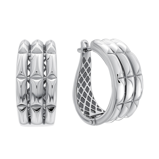 Серьги из серебра с ювелирными кристаллами