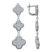 Серьги из серебра с фианитами