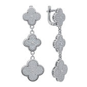 Серьги из серебра с фианитами