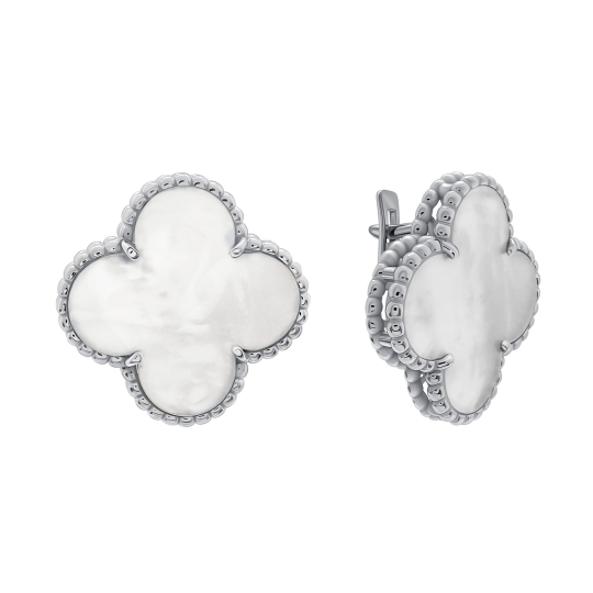 Серьги из серебра с фианитами