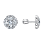 Серьги из серебра с фианитами