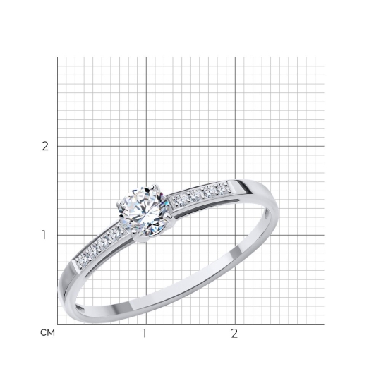 Кольцо из золота с фианитами