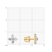 Серьги из золота с фианитами