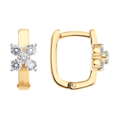 Серьги из золота с фианитами