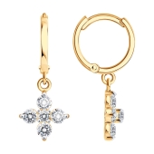 Серьги из золота с фианитами