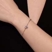 Браслет из серебра с ювелирным кристаллом и фианитами