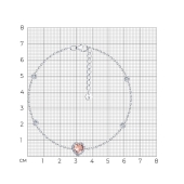 Браслет из серебра с ювелирным кристаллом и фианитами