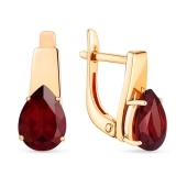 Серьги из золота с гранатами