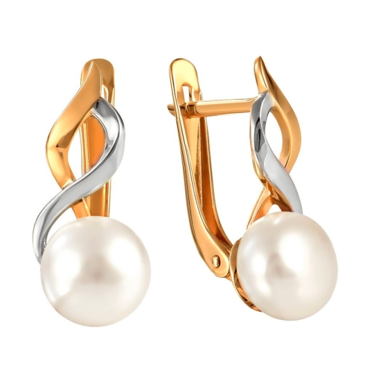 Серьги-конго из золота с алмазной гранью