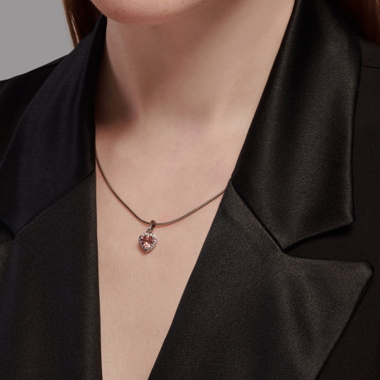 Браслет из серебра с ювелирным кристаллом и фианитами