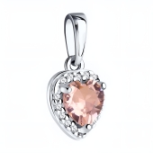 Подвеска из серебра с ювелирным кристаллом и фианитами