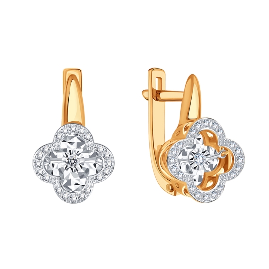 Серьги из золота с фианитами