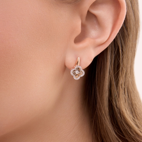 Серьги из золота с фианитами