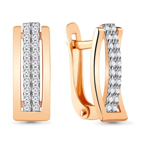 Кольцо из сеебра с позолотой и фианитами