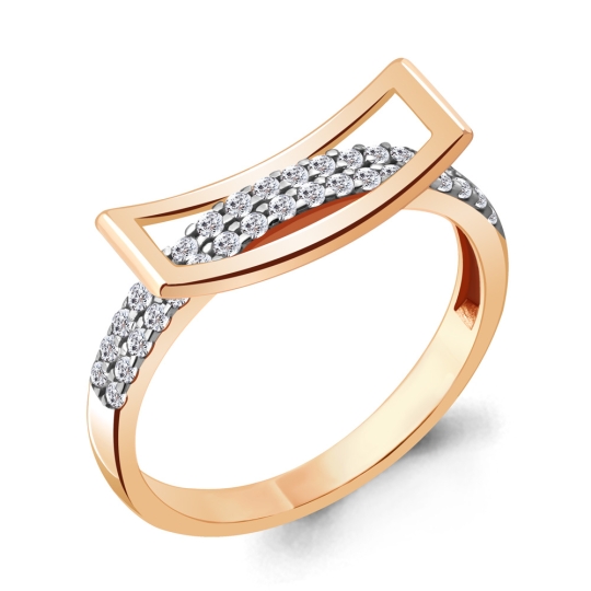 Кольцо из серебра с эмалью и фианитом