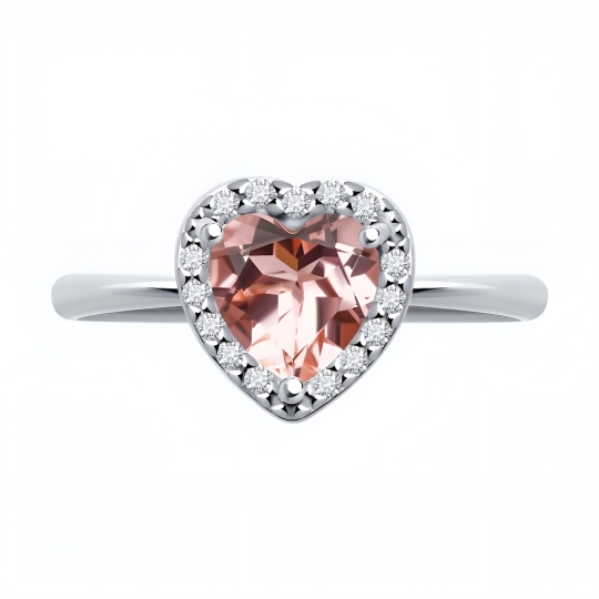 Кольцо из серебра с топазом и фианитами