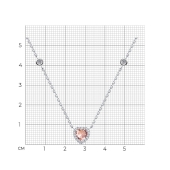 Колье из серебра с ювелирным кристаллом и фианитами
