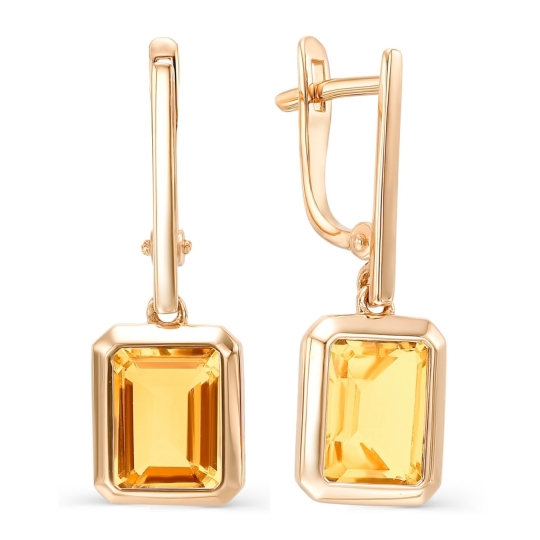 Серьги из золота с фианитами