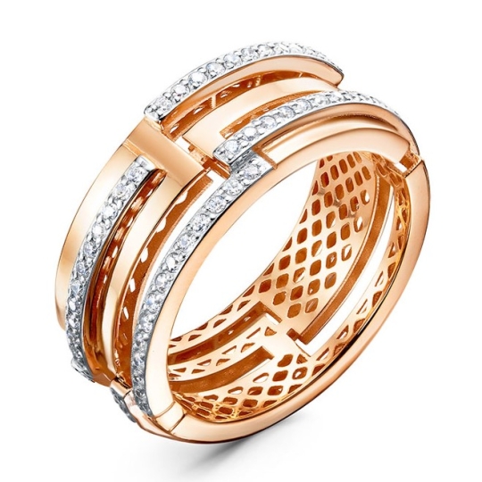 Кольцо из золота с фианитами 