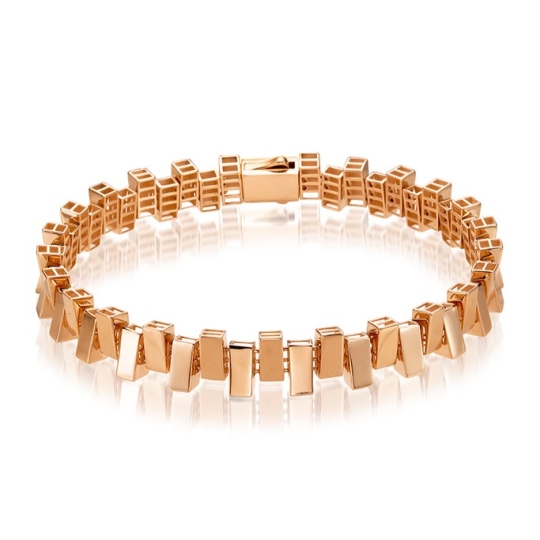 Браслет на ногу из золота с фианитами