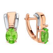 Серьги из золота с хризолитами